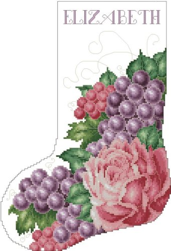 (image for) Rose And Grapes Christmas Stocking